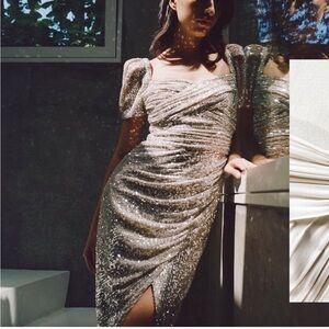 Self Portrait sequin midi dress